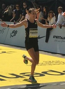 This photo of Melissa Hawtin appears on the website of the Copenhagen Marathon