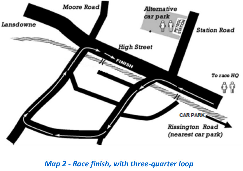 map of the finish of the race