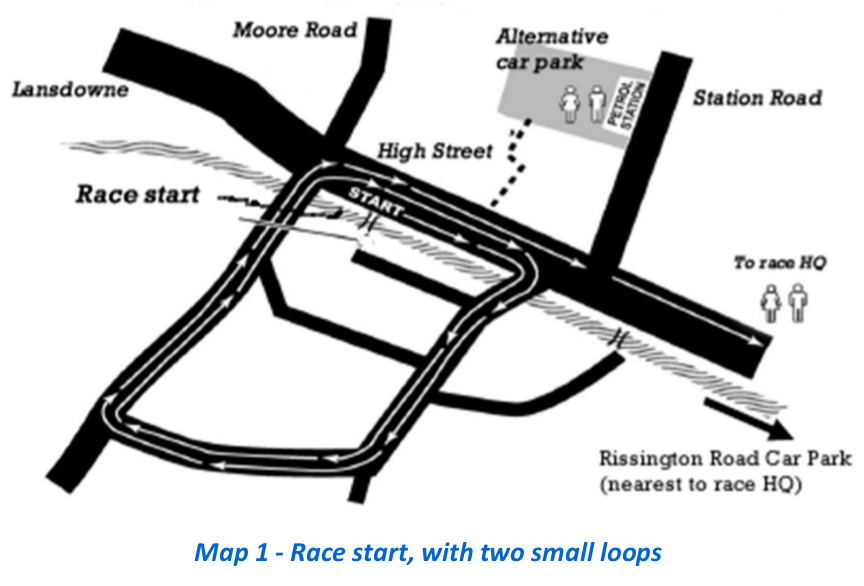 map of the start of the race