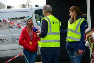 photo of Rachel Piper being interviewed