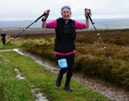 This photo of Sue Hirst was taken by Endurance Life